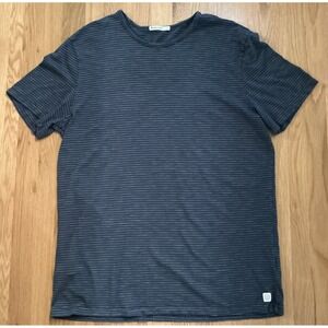 Marine Layer Navy Blue Stripe T-Shirt Men's Large Short Sleeve Made USA